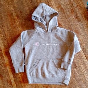 Champion, Light grey, Girls Hoodie, Small
